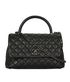 Chanel Coco Top Handle, &pound;4,500, Handbags, Black, Caviar Leather, Front view